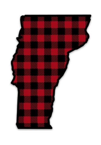 Red Plaid Vermont Sticker